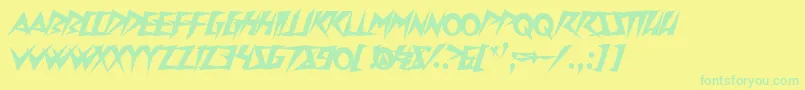 Onslaughter Font – Green Fonts on Yellow Background