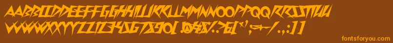 Onslaughter Font – Orange Fonts on Brown Background