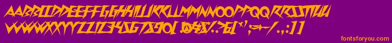 Onslaughter Font – Orange Fonts on Purple Background