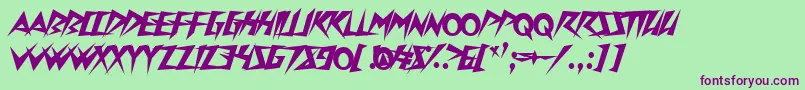 Onslaughter Font – Purple Fonts on Green Background