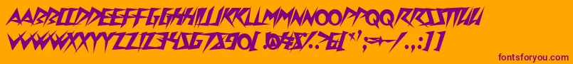 Шрифт Onslaughter – фиолетовые шрифты на оранжевом фоне