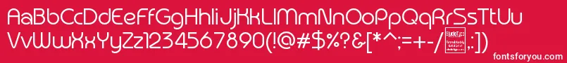 TypografixDemo-Schriftart – Weiße Schriften auf rotem Hintergrund