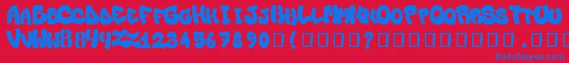 Losnello Font – Blue Fonts on Red Background