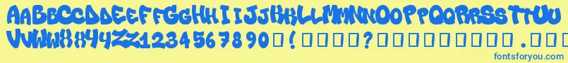 Losnello Font – Blue Fonts on Yellow Background