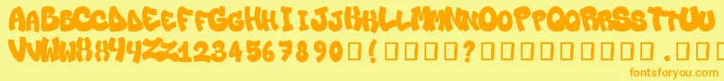 Losnello Font – Orange Fonts on Yellow Background