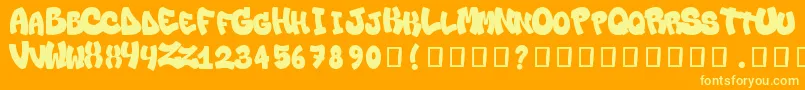 Losnello Font – Yellow Fonts on Orange Background