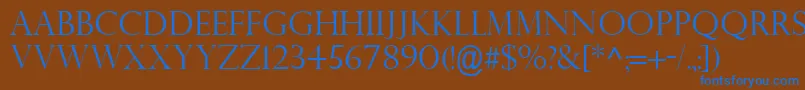 PerpetuaTitlingMtLight Font – Blue Fonts on Brown Background