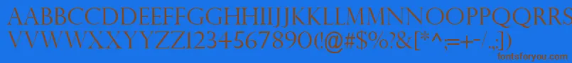 PerpetuaTitlingMtLight Font – Brown Fonts on Blue Background