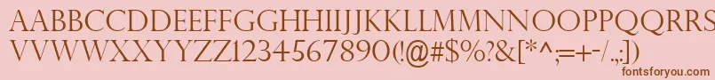 PerpetuaTitlingMtLight Font – Brown Fonts on Pink Background