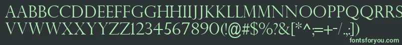 PerpetuaTitlingMtLight Font – Green Fonts on Black Background