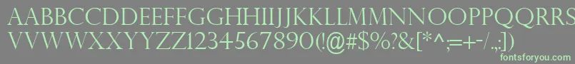 PerpetuaTitlingMtLight Font – Green Fonts on Gray Background