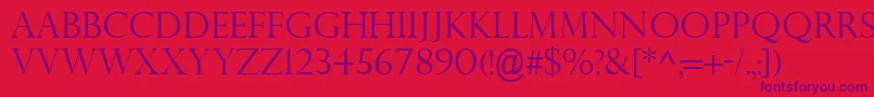 PerpetuaTitlingMtLight Font – Purple Fonts on Red Background