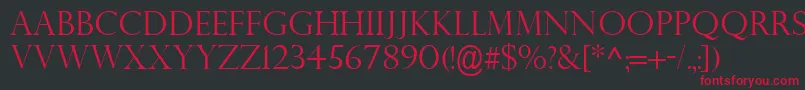 PerpetuaTitlingMtLight Font – Red Fonts on Black Background