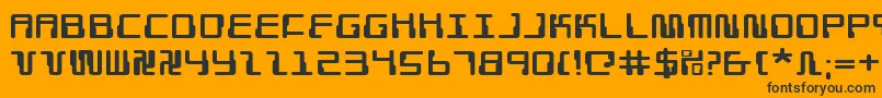 Czcionka Droidlovere – czarne czcionki na pomarańczowym tle