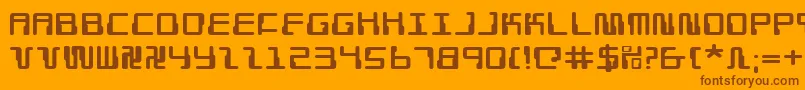 Droidlovere-Schriftart – Braune Schriften auf orangefarbenem Hintergrund