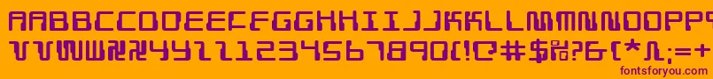 Fonte Droidlovere – fontes roxas em um fundo laranja