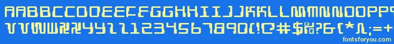 Шрифт Droidlovere – жёлтые шрифты на синем фоне