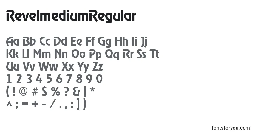 Schriftart RevelmediumRegular – Alphabet, Zahlen, spezielle Symbole