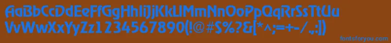 RevelmediumRegular Font – Blue Fonts on Brown Background