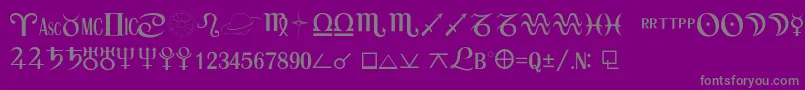 AstroSemibold-Schriftart – Graue Schriften auf violettem Hintergrund