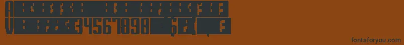 Superguns-Schriftart – Schwarze Schriften auf braunem Hintergrund