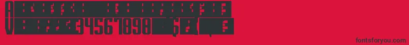 Superguns-Schriftart – Schwarze Schriften auf rotem Hintergrund