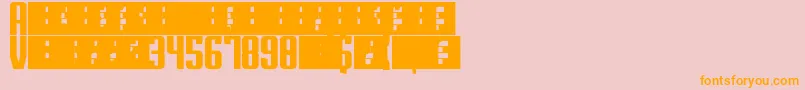 Superguns-Schriftart – Orangefarbene Schriften auf rosa Hintergrund