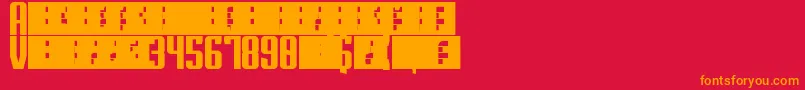 フォントSuperguns – 赤い背景にオレンジの文字