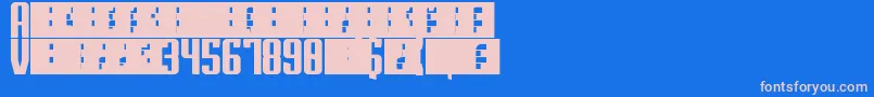 フォントSuperguns – ピンクの文字、青い背景