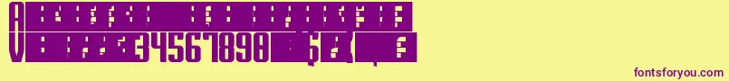 Superguns-fontti – violetit fontit keltaisella taustalla