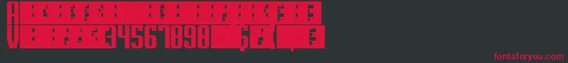 フォントSuperguns – 黒い背景に赤い文字
