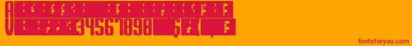 Superguns Font – Red Fonts on Orange Background