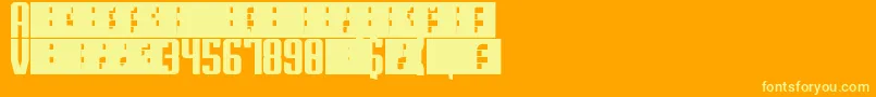 Fonte Superguns – fontes amarelas em um fundo laranja