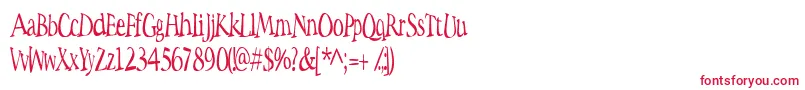 Spacw Font – Red Fonts on White Background