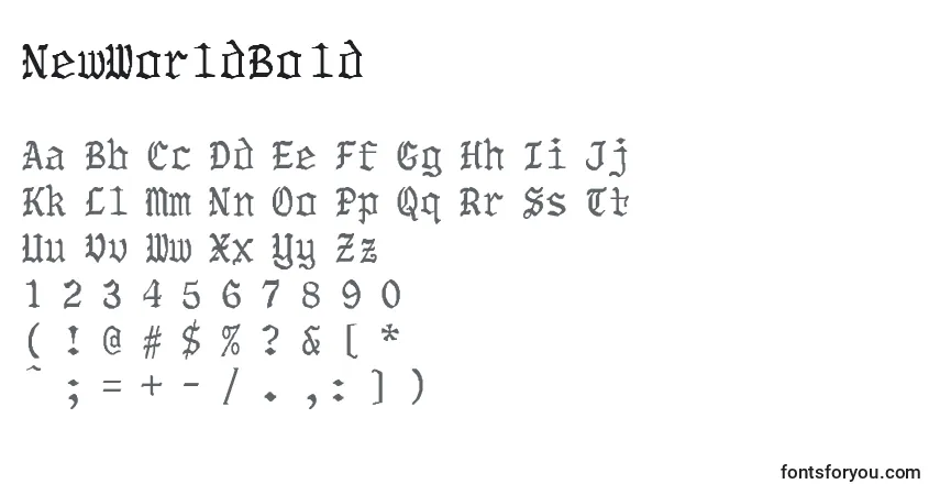 Шрифт NewWorldBold – алфавит, цифры, специальные символы