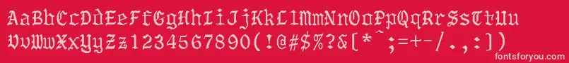 NewWorldBold Font – Pink Fonts on Red Background