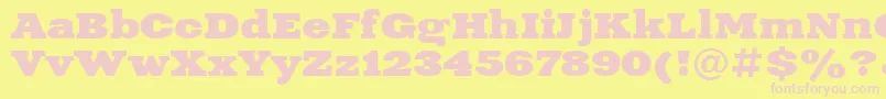 Xeniaextended ffy Font – Pink Fonts on Yellow Background