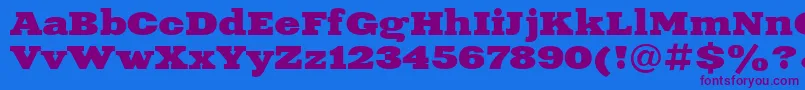 Xeniaextended ffy Font – Purple Fonts on Blue Background