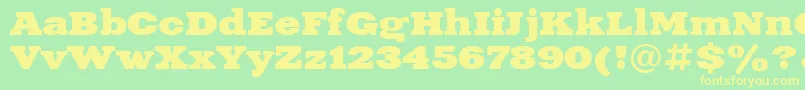 Xeniaextended ffy Font – Yellow Fonts on Green Background