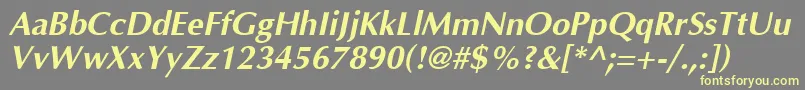 Weitere Informationen zur Agopusbo-Schriftart Agopusbo-Schriftart – Gelbe Schriften auf grauem Hintergrund