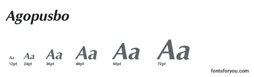 Размеры шрифта Agopusbo