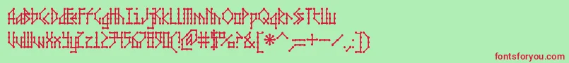 Micra ffy Font – Red Fonts on Green Background