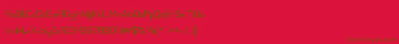 Więcej informacji o czcionce JdIce Czcionka JdIce – brązowe czcionki na czerwonym tle