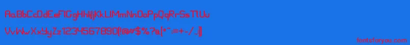 JdIce-Schriftart – Rote Schriften auf blauem Hintergrund
