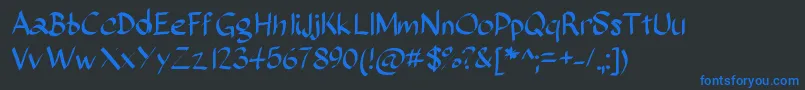 Sundayscript Font – Blue Fonts on Black Background