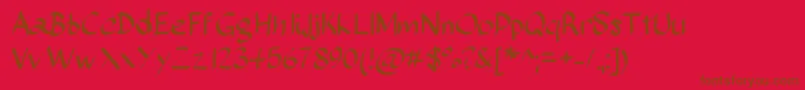 Fonte Sundayscript – fontes marrons em um fundo vermelho