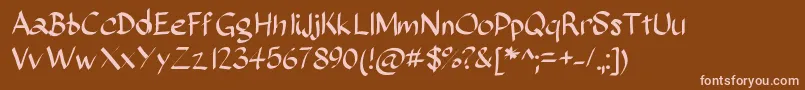 Sundayscript Font – Pink Fonts on Brown Background