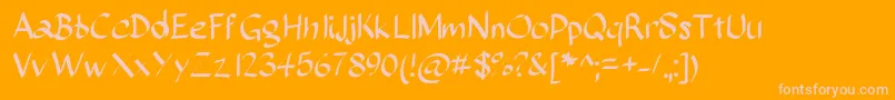 Sundayscript-Schriftart – Rosa Schriften auf orangefarbenem Hintergrund