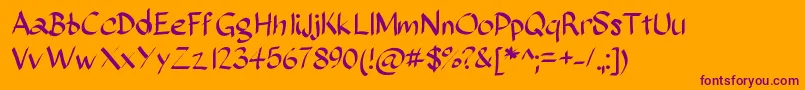 Sundayscript Font – Purple Fonts on Orange Background