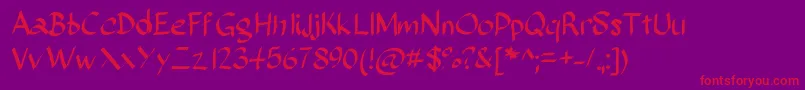 Sundayscript-Schriftart – Rote Schriften auf violettem Hintergrund